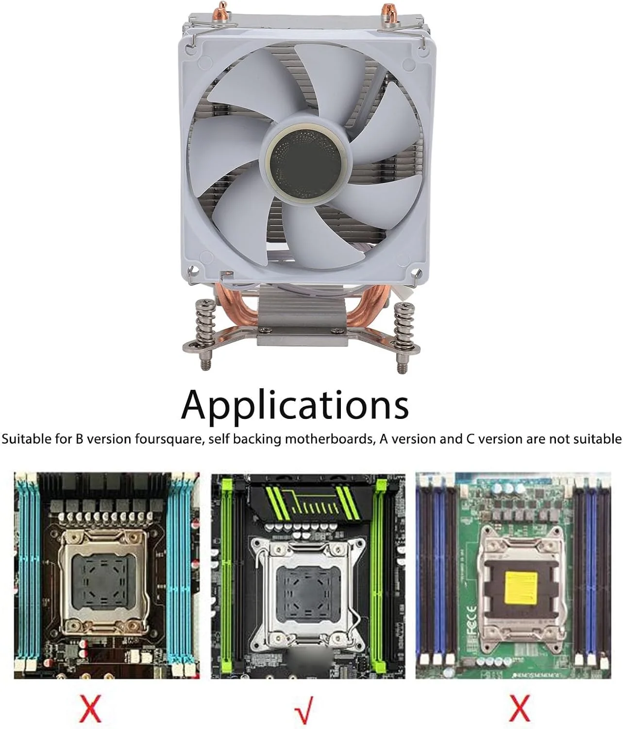 فن خنک کننده پردازنده با 2 لوله حرارتی، بی صدا، 3 پین هیدرولیک، خنک کننده بادی پردازنده کامپیوتر با قاب سفید، اتلاف حرارت کارآمد، سرعت بالا، طراحی بی صدا، نصب آسان، مناسب