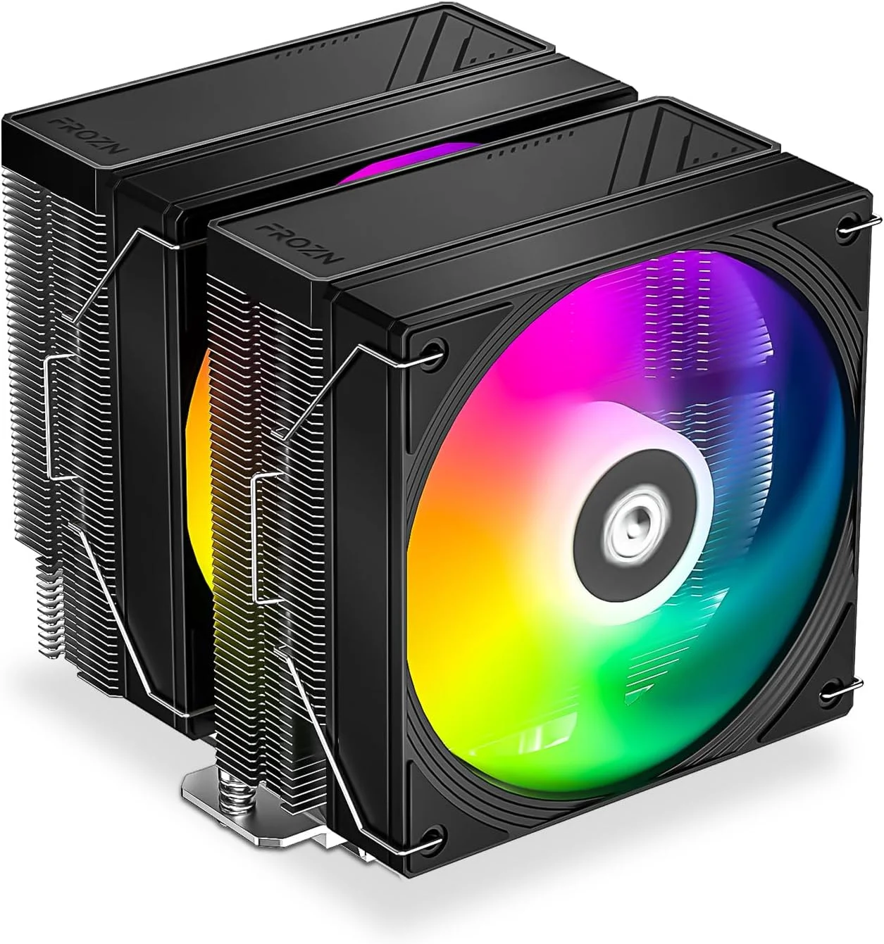 خنک کننده پردازنده بادی دو برج ID-COOLING FROZN A620 PRO SE ARGB با نورپردازی ARGB، دارای 6 لوله حرارتی Ф6mm، دو فن بی صدا 120x120x25mm، سازگار با Intel LGA1700/1851/1200/115X; AMD AM4/AM5 (ارتفاع 157mm)