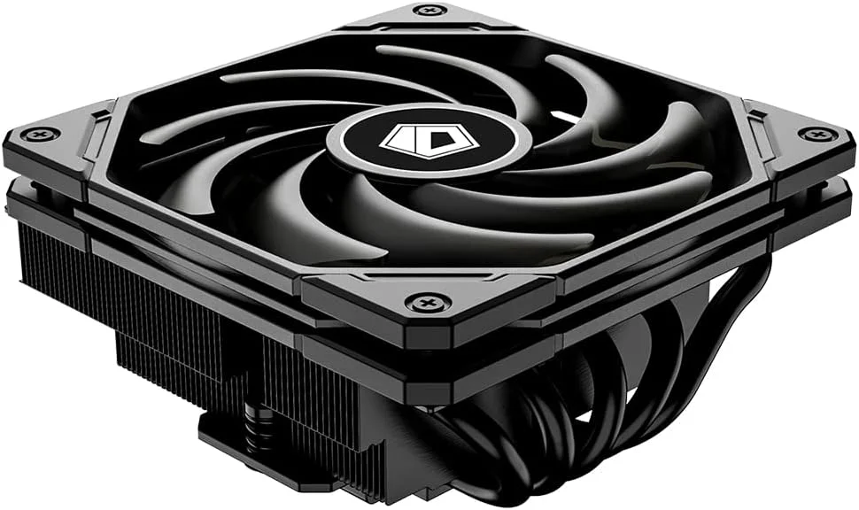 خنک کننده پردازنده ID-COOLING IS-55 مشکی، خنک کننده بادی پردازنده کم ارتفاع 57 میلی‌متری، دارای 5 لوله حرارتی، فن باریک 120x120x15 میلی‌متری، فن پردازنده سازگار با Intel LGA1851/1700/115X/1200; AMD AM4/AM5