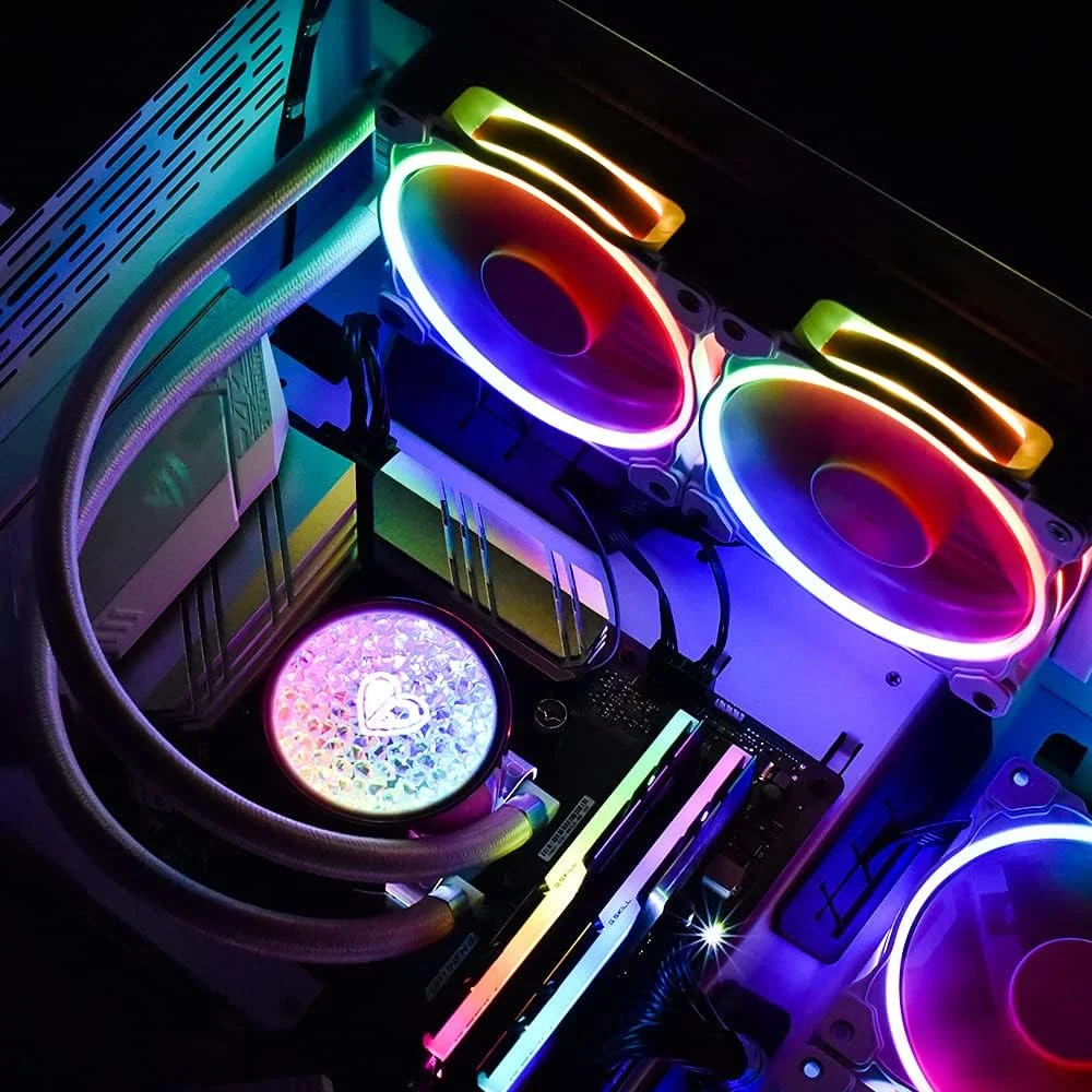 خنک کننده آبی پردازنده ID-COOLING PINKFLOW 240 DIAMOND EDITION، خنک کننده مایع 240 میلیمتری پردازنده، فن RGB 2X120 میلیمتری، سازگار با Intel 115X/1200/2066, AMD AM4/AM5 خنک کننده آبی پردازنده ID-COOLING PINKFLOW 240 DIAMOND EDITION، خنک کننده مایع 240 میلیمتری پردازنده، فن RGB 2X120 میلیمتری، سازگار با Intel 115X/1200/2066, AMD AM4/AM5