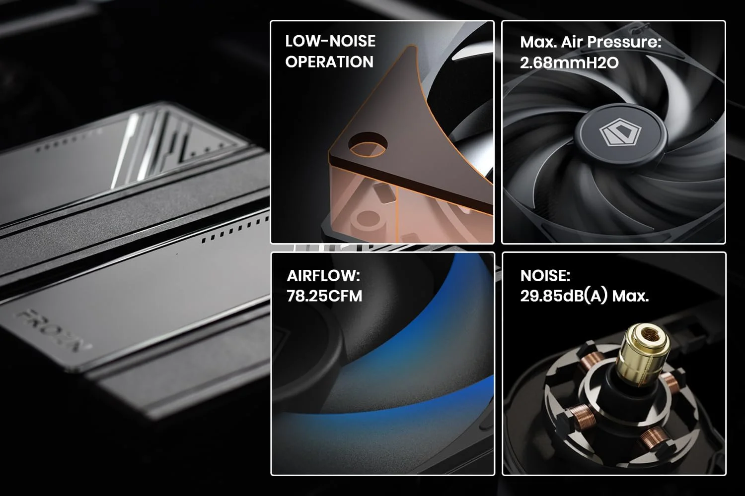 خنک کننده پردازنده بادی دو برج ID-COOLING FROZN A620 مشکی - ارتفاع 15.5 سانتیمتر، 6 لوله حرارتی 6 میلیمتری، دو فن 120x120x25 میلیمتری FDB، توان حرارتی 270 وات، سازگار با Intel LGA1700/1851/1200/115X; AMD AM4/AM5 خنک کننده پردازنده بادی دو برج ID-COOLING FROZN A620 مشکی - ارتفاع 15.5 سانتیمتر، 6 لوله حرارتی 6 میلیمتری، دو فن 120x120x25 میلیمتری FDB، توان حرارتی 270 وات، سازگار با Intel LGA1700/1851/1200/115X; AMD AM4/AM5