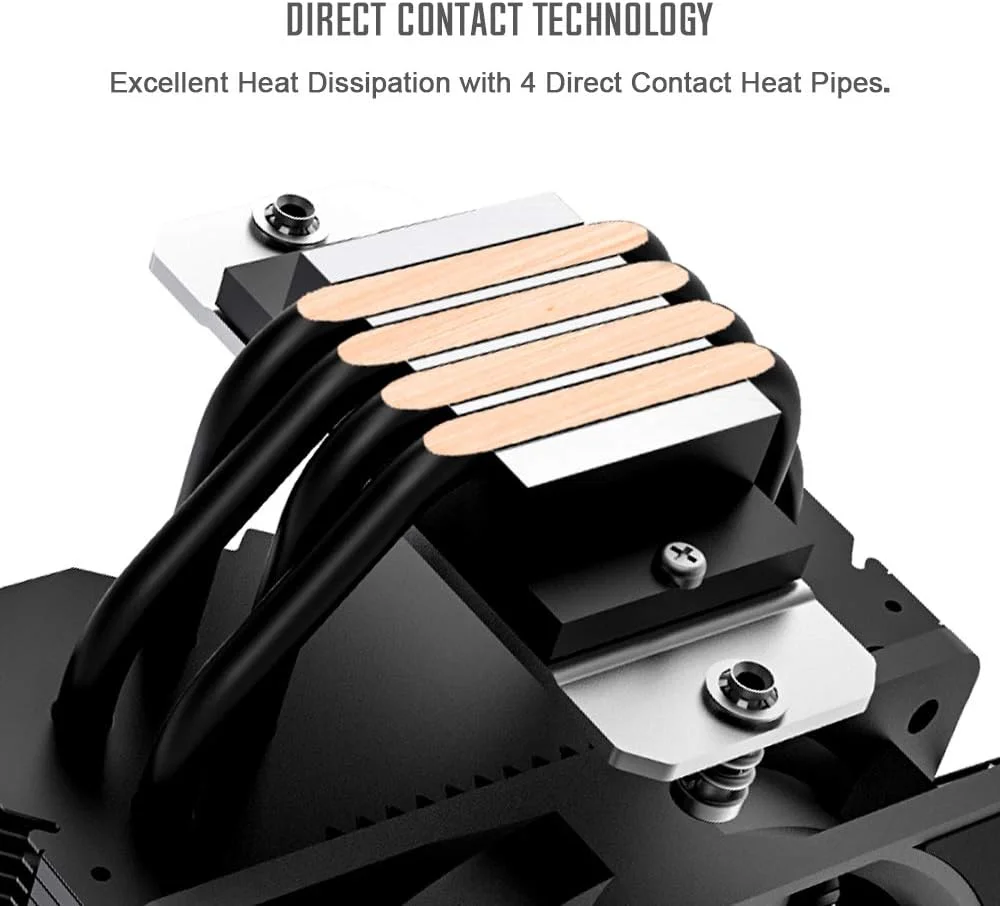 خنک کننده پردازنده ID-COOLING SE-224-XT مشکی، دارای 4 لوله حرارتی، فن PWM 120 میلی‌متری، سازگار با Intel/AMD و LGA 1700