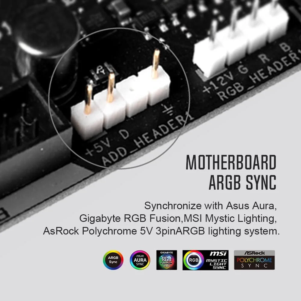 خنک کننده پردازنده ID-COOLING SE-214-XT ARGB سفید، 4 لوله حرارتی، نورپردازی RGB قابل تنظیم، همگام سازی با مادربرد (کانکتور 3 پین 5 ولت)، فن پردازنده برای Intel/AMD، سازگار با LGA 1700