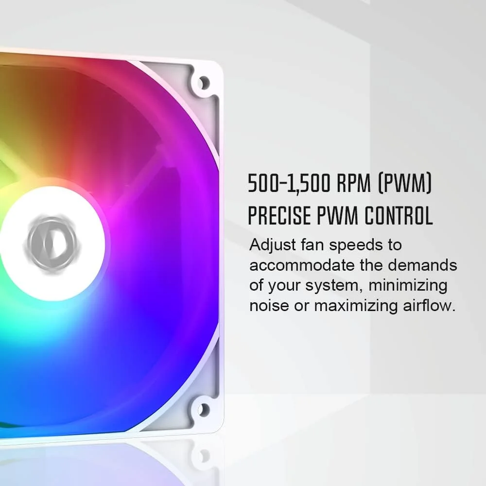 خنک کننده پردازنده ID-COOLING SE-214-XT ARGB سفید، 4 لوله حرارتی، نورپردازی RGB قابل تنظیم، همگام سازی با مادربرد (کانکتور 3 پین 5 ولت)، فن پردازنده برای Intel/AMD، سازگار با LGA 1700