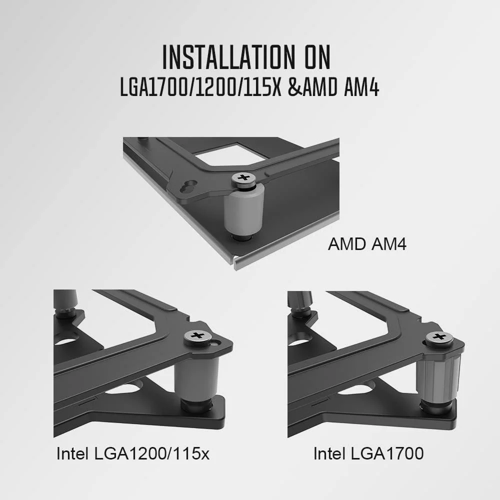 خنک کننده پردازنده ID-COOLING SE-214-XT ARGB با 4 لوله حرارتی، نورپردازی RGB قابل تنظیم با مادربرد (کانکتور 3 پین 5 ولت)، فن پردازنده برای Intel/AMD، سازگار با LGA 1700