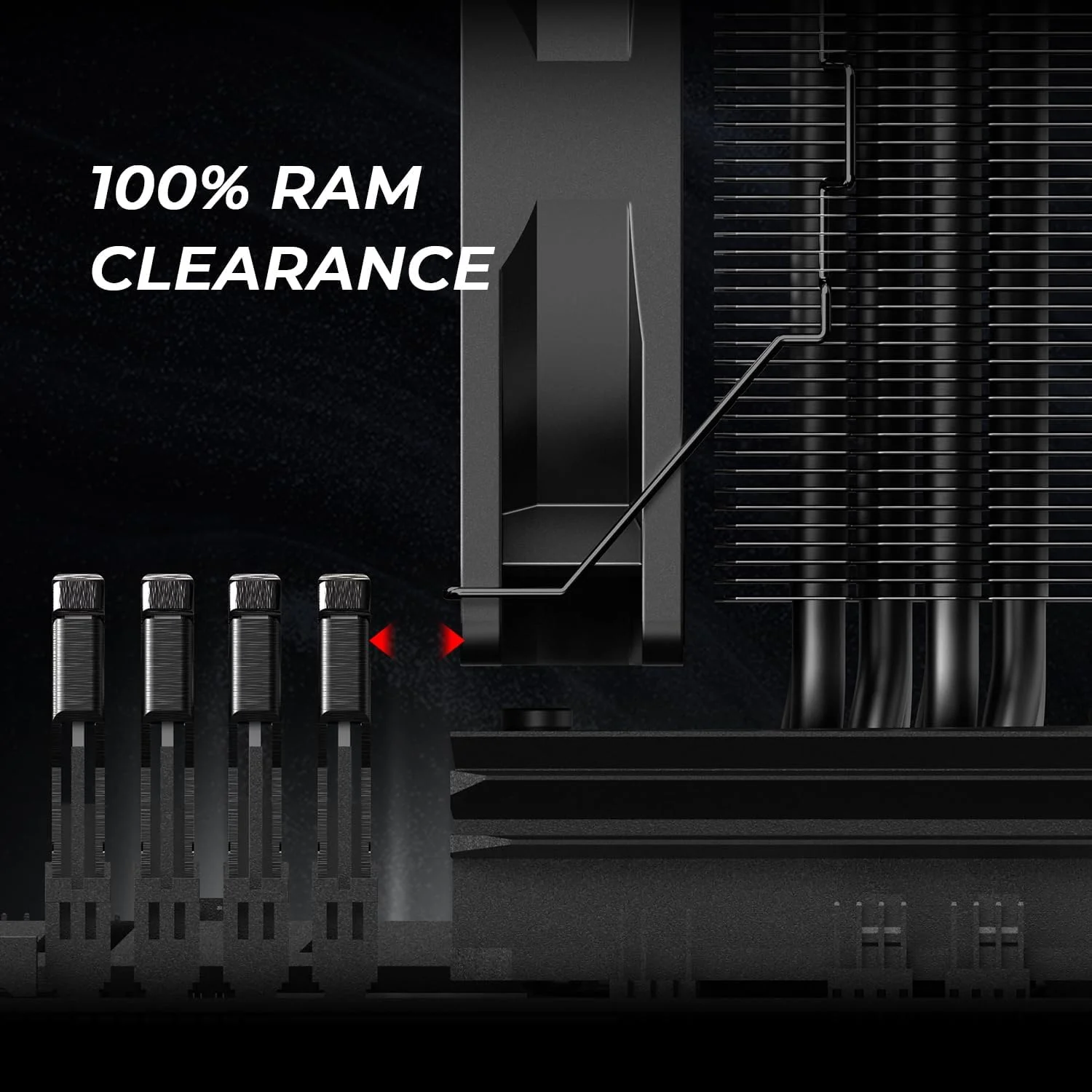 خنک کننده پردازنده ID-COOLING SE-214-XT مشکی، 4.88 اینچ، فن پردازنده، سازگار با کامپیوتر رومیزی