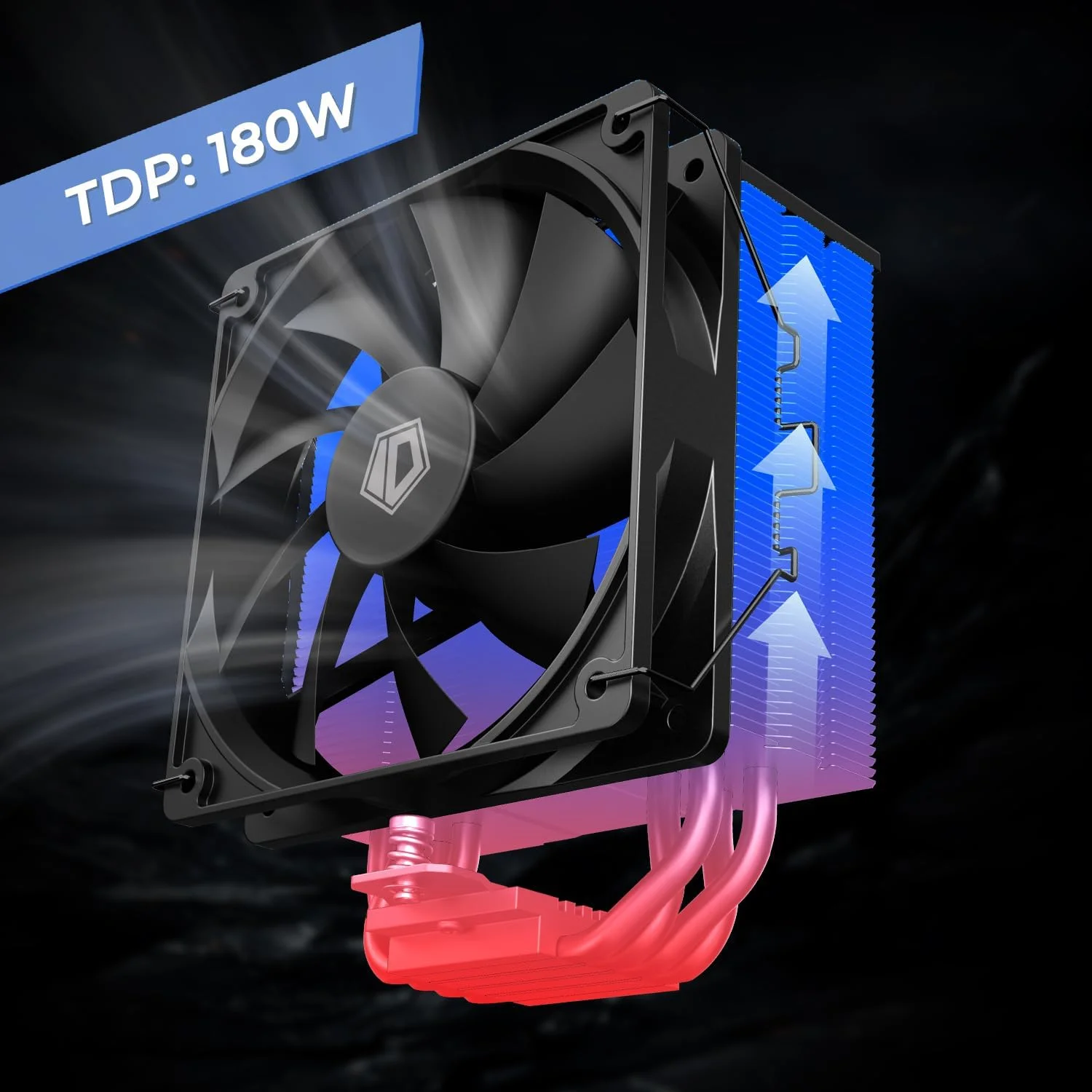 خنک کننده پردازنده ID-COOLING SE-214-XT مشکی، 4.88 اینچ، فن پردازنده، سازگار با کامپیوتر رومیزی