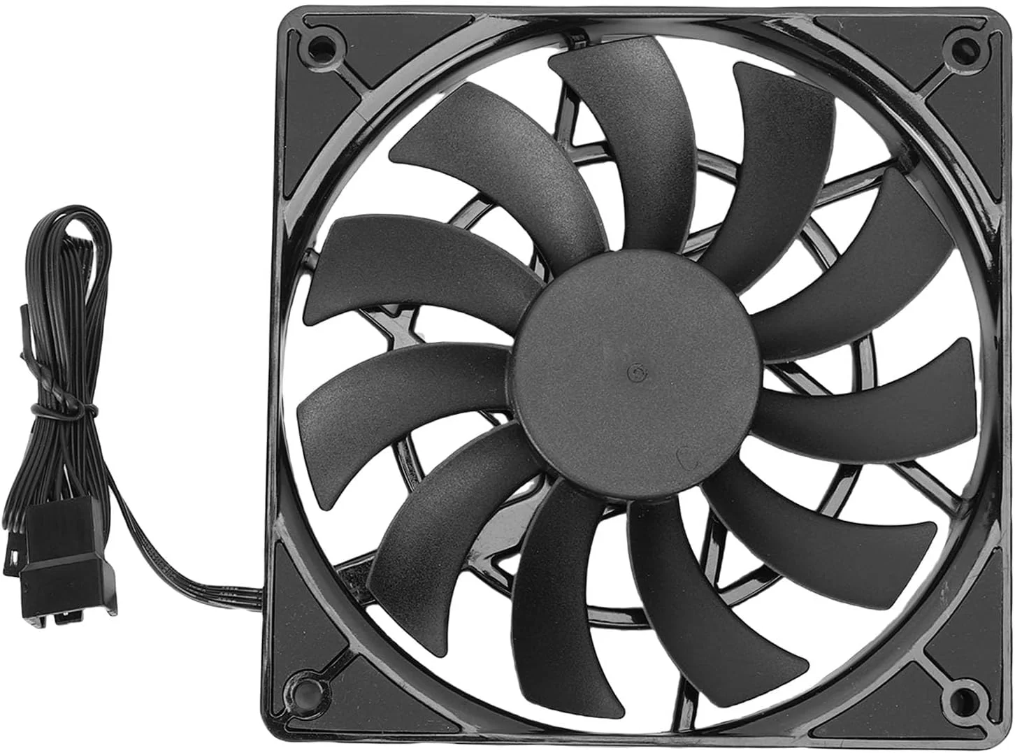 فن پردازنده 120 میلی‌متری Jiawu، کامپیوتر 4 پین PWM، فن خنک‌کننده کیس با تیغه معکوس 2500 دور در دقیقه، کاهش لرزش و نویز، زنجیره دیزی PWM بلند 60 سانتی‌متری، مناسب برای کیس‌های کامپیوتر، هیت سینک‌ها و خنک‌کننده‌های پردازنده.