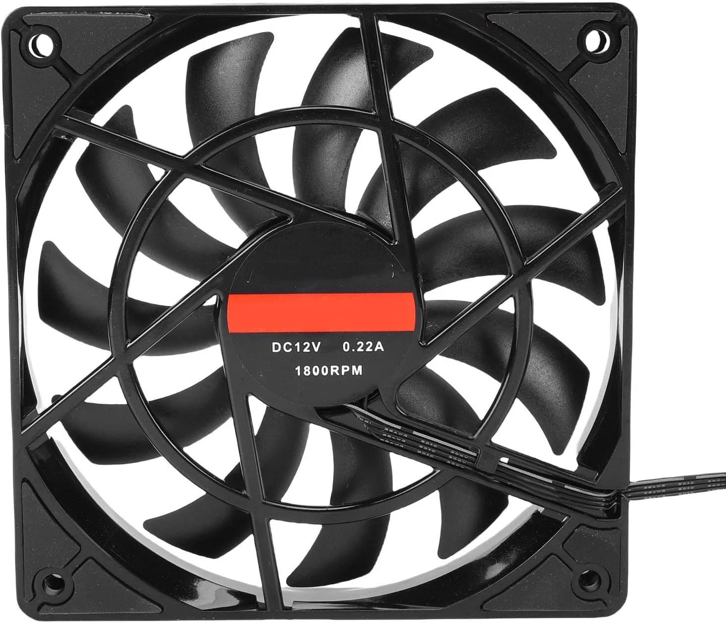 فن پردازنده 120 میلی‌متری Jiawu، کامپیوتر 4 پین PWM، فن خنک‌کننده کیس با پره‌های معکوس 1800 دور در دقیقه، کاهش لرزش و نویز، زنجیره دیزی PWM 60 سانتی‌متری، مناسب برای کیس‌های کامپیوتر، هیت سینک‌ها و خنک‌کننده‌های پردازنده.