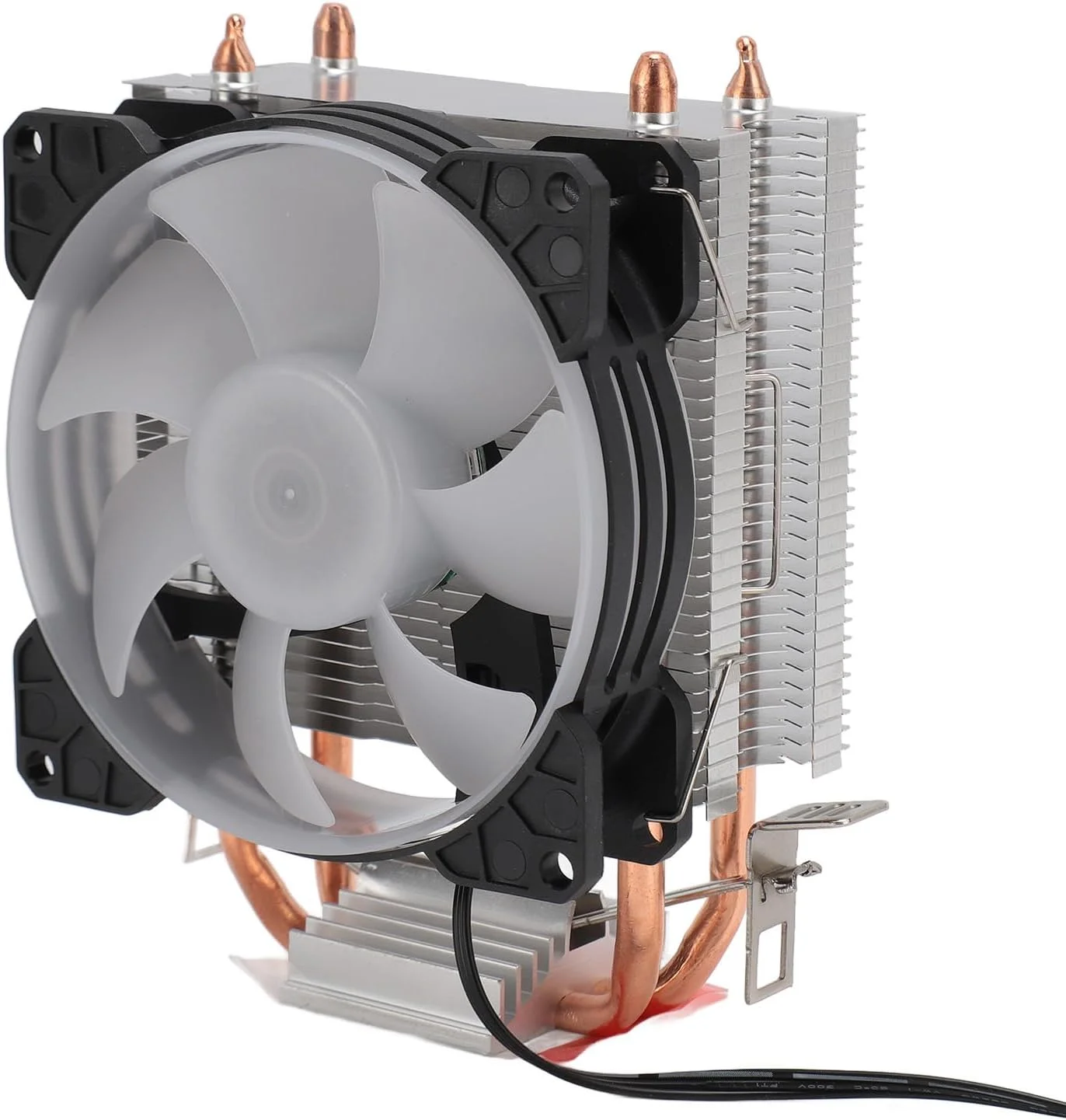 خنک کننده بادی پردازنده RGB جیاوو 90 میلی متری با جریان هوای 48CFM و سرعت 1800PRM، دارای 2 لوله حرارتی مسی برای LGA115X/ AM4