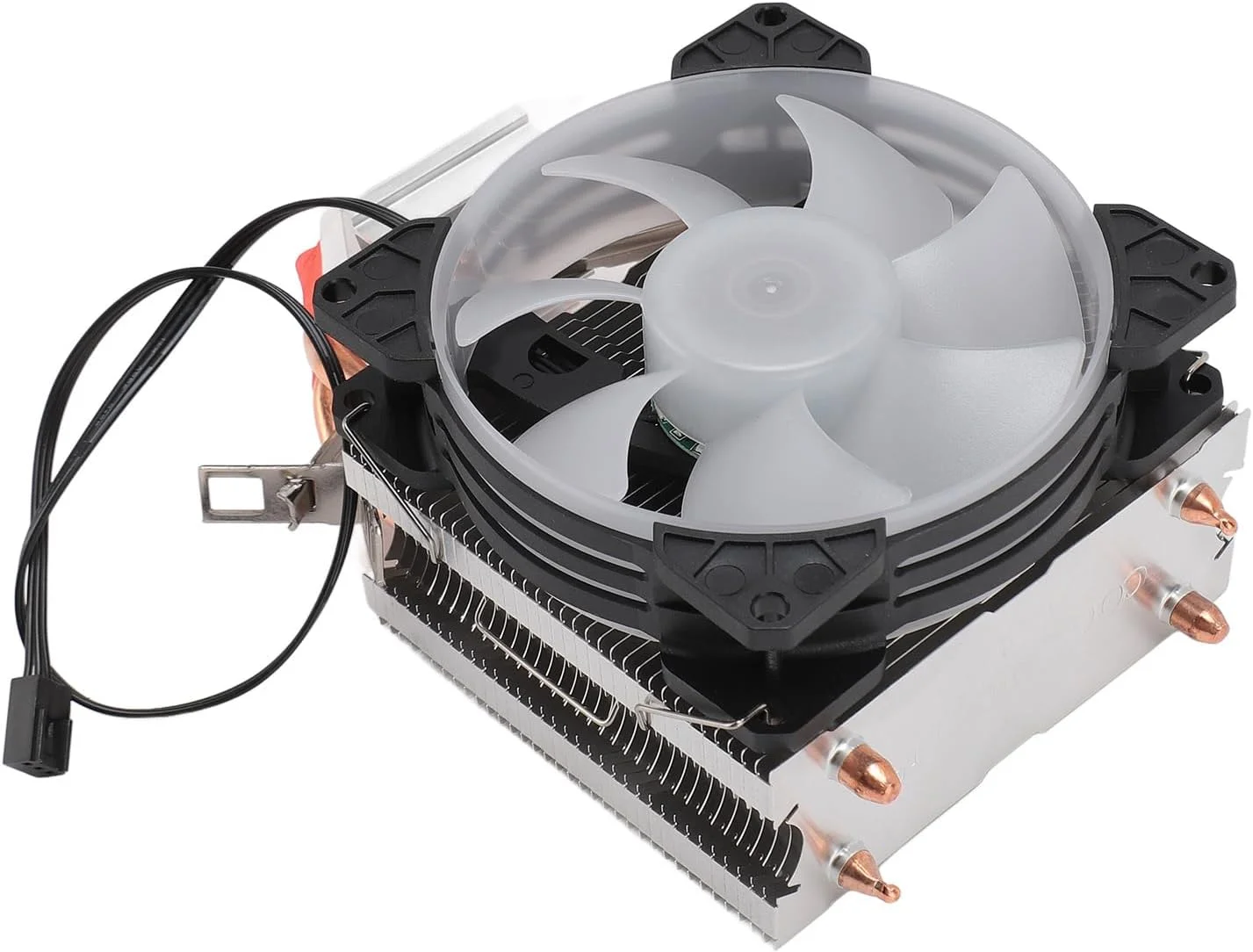 خنک کننده بادی پردازنده RGB جیاوو 90 میلی متری با جریان هوای 48CFM و سرعت 1800PRM، دارای 2 لوله حرارتی مسی برای LGA115X/ AM4