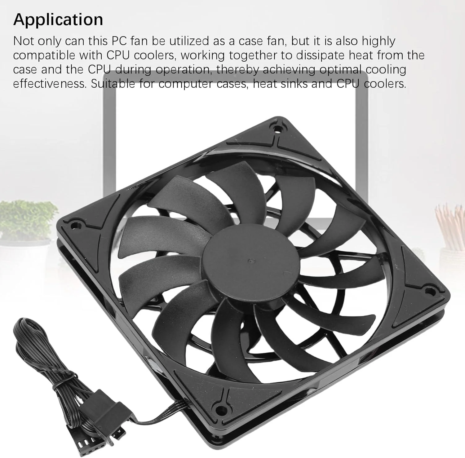 فن پردازنده 120 میلی‌متری Jiawu، کامپیوتر 4 پین PWM، فن خنک‌کننده کیس با تیغه معکوس 2500 دور در دقیقه، کاهش لرزش و نویز، زنجیره دیزی PWM بلند 60 سانتی‌متری، مناسب برای کیس‌های کامپیوتر، هیت سینک‌ها و خنک‌کننده‌های پردازنده.