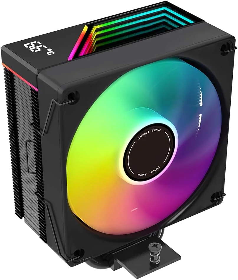 خنک کننده پردازنده جنگل پلنگ KF420 | فن PWM 120 میلی‌متری، 4 لوله حرارتی، جریان هوای 69 CFM، نویز 37dBA، 12 ولت 4 پین، خنک کننده برجی با عملکرد بالا برای پردازنده‌های اینتل و AMD - مشکی