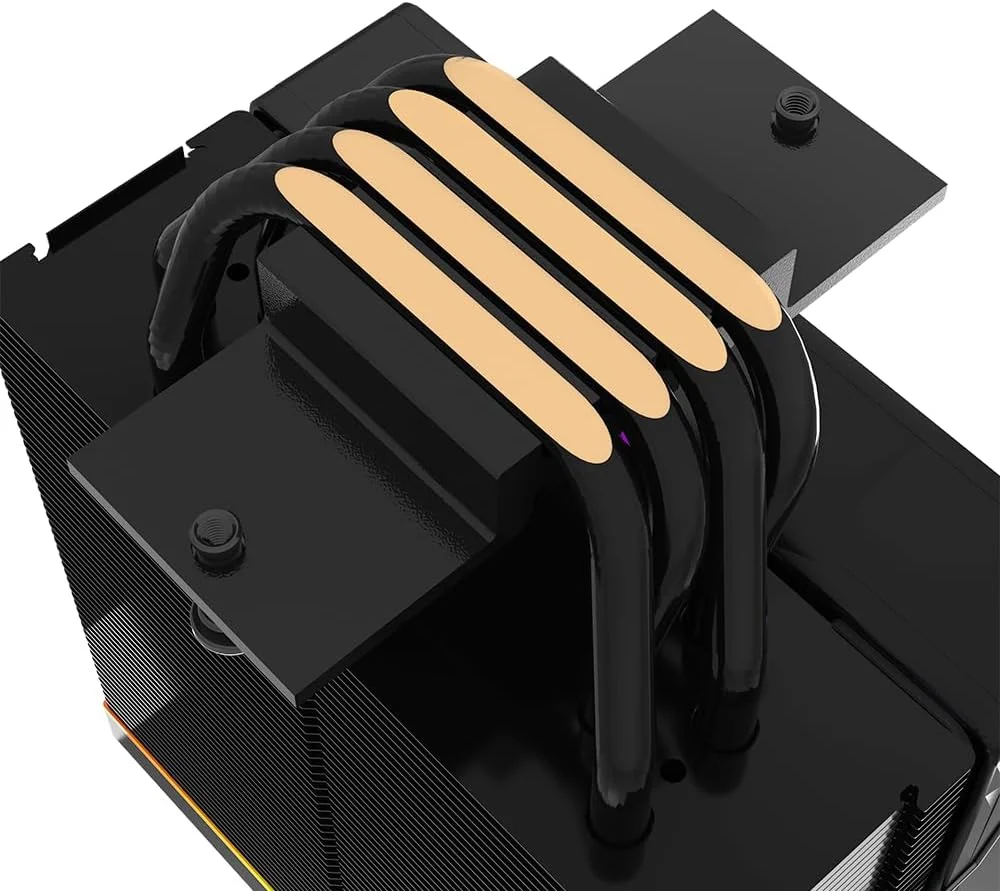 خنک کننده پردازنده جنگل پلنگ KF420 | فن PWM 120 میلی‌متری، 4 لوله حرارتی، جریان هوای 69 CFM، نویز 37dBA، 12 ولت 4 پین، خنک کننده برجی با عملکرد بالا برای پردازنده‌های اینتل و AMD - مشکی