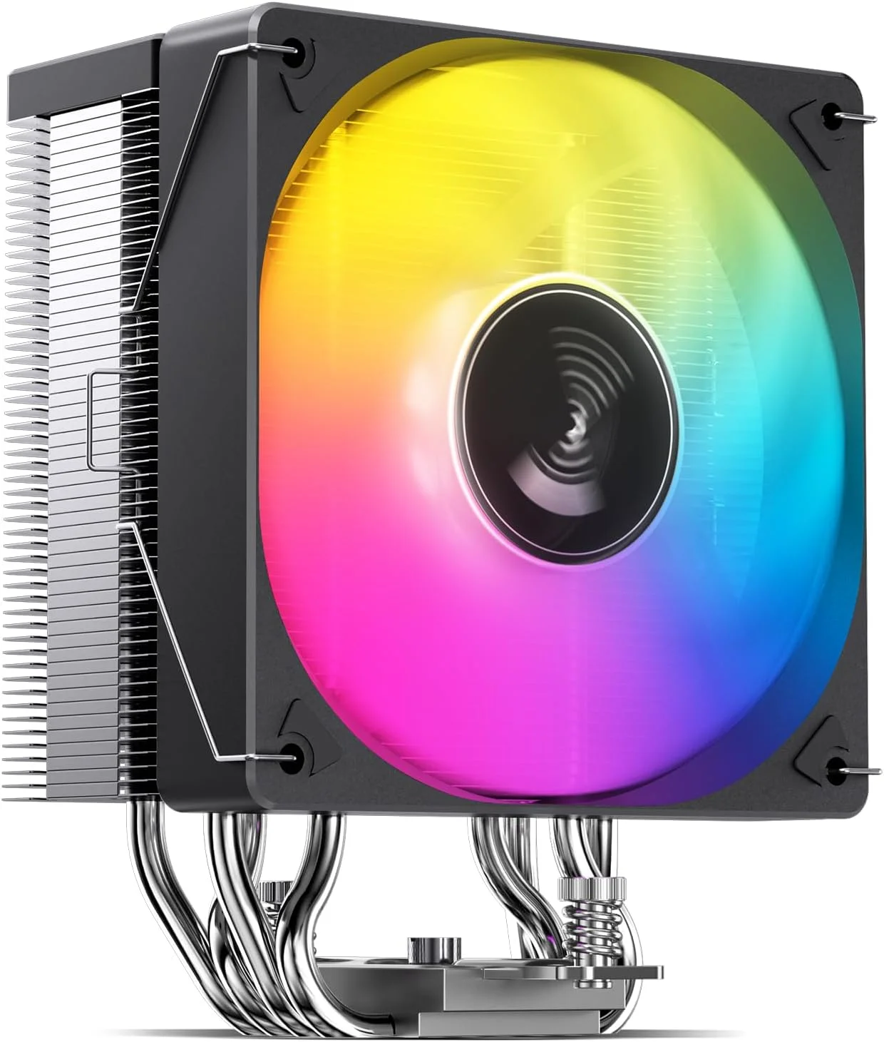 خنک کننده پردازنده JONSBO CR1000 EVO ARGB، خنک کننده پردازنده سری Silent، خنک کننده بادی پردازنده H154mm، دارای 4 لوله حرارتی مسی برای AM4/AM5/Intel LGA1851/1700، فن 120mm PWM ARGB با 9 پره، رنگ پوشش بالایی، مشکی