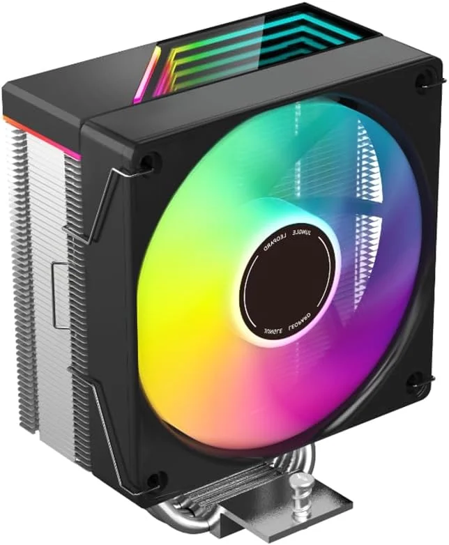 خنک‌کننده پردازنده بادی جنگل لئوپارد KF400X RGB | توان حرارتی 230 وات، 4 لوله حرارتی، فن PWM با نور RGB، سازگار با اینتل و AMD (AM4/AM5, 115X/1200/1700)
