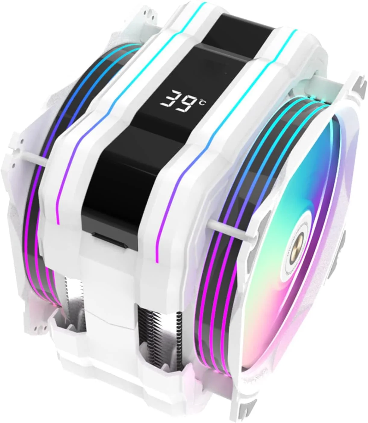 خنک کننده پردازنده KASTWAVE M120D Plus، خنک کننده بادی پردازنده با نمایشگر دما، دارای دو فن 120 میلی متری ARGB PWM، مناسب برای Intel LGA 1700/1200/115X/2011/2066/1366 و AMD AM4/AM5