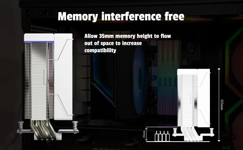 خنک‌کننده پردازنده بادی جنگل لئوپارد KF400X RGB | توان حرارتی 230 وات، 4 لوله حرارتی، فن PWM با نور RGB، سازگار با اینتل و AMD (AM4/AM5, 115X/1200/1700)