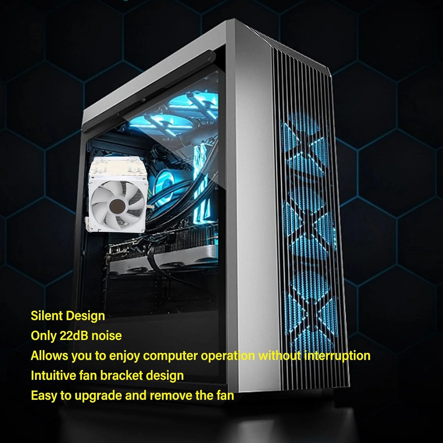 فن خنک کننده پردازنده RGB کیکومی با 6 لوله حرارتی و پین 3 برای 775 1150 1151 1155 1156 FM1 AM2 AM2+