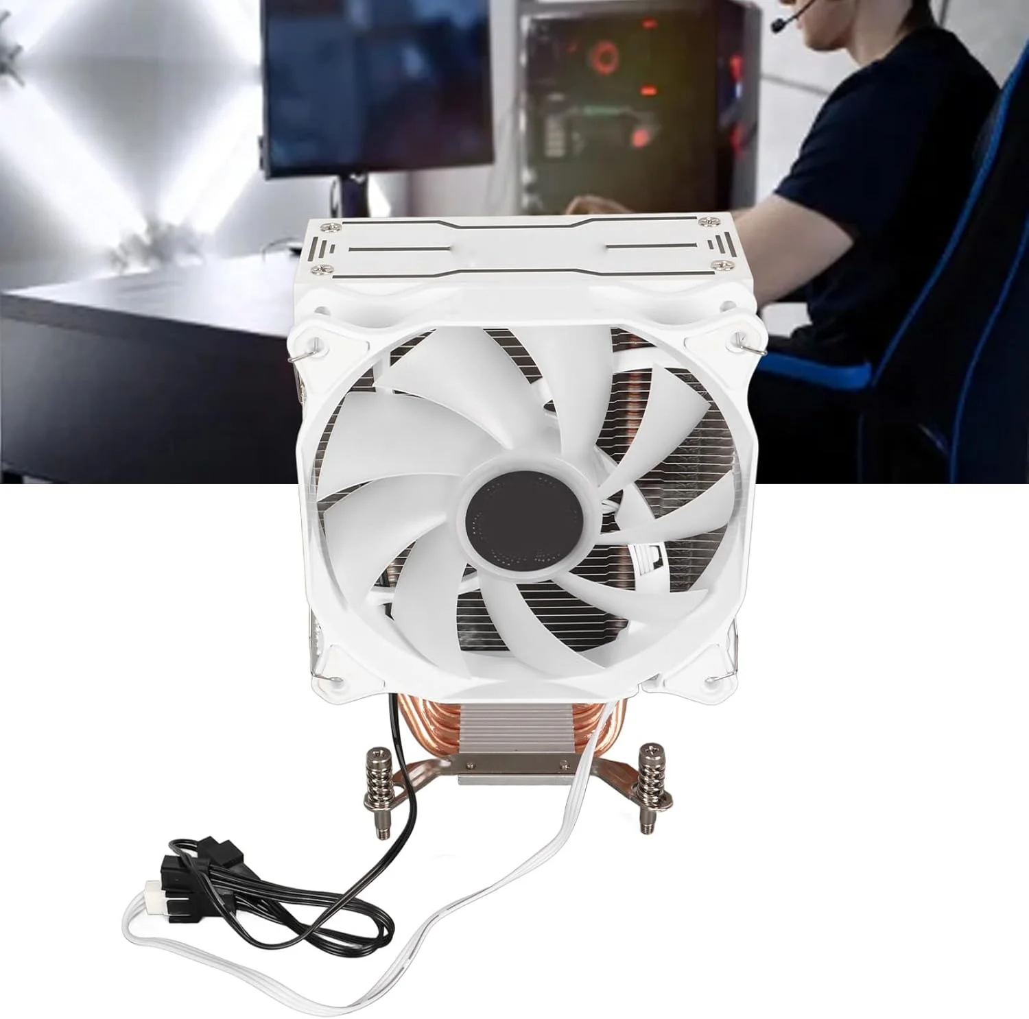 خنک کننده بادی پردازنده ARGB کیکومی با 4 لوله حرارتی مسی، تک فن هیدرولیک 120 میلی متری برای مادربرد 2011 B با صفحه پشتی خودکار