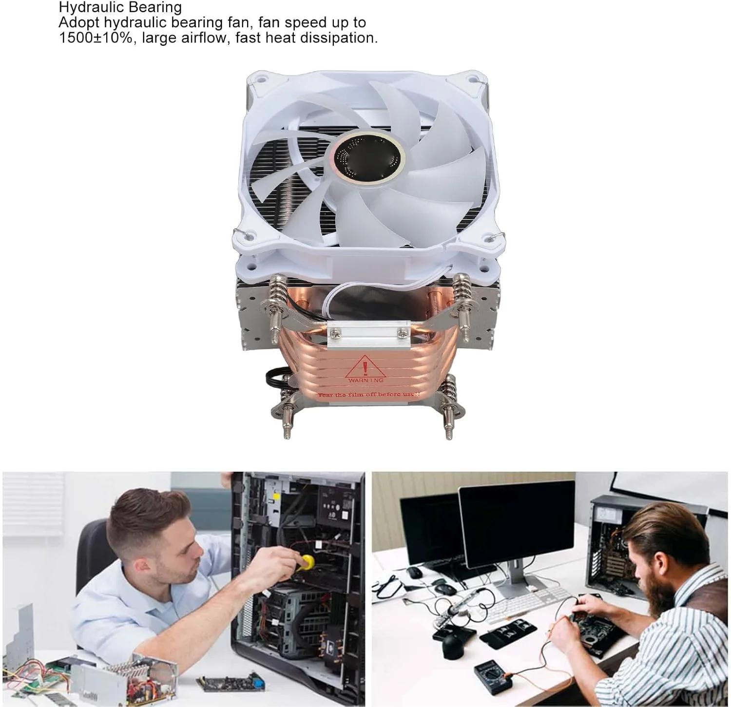 فن خنک کننده پردازنده کیکومی با 6 لوله حرارتی، 3 پین، سرعت بالا، نویز کم، بلبرینگ هیدرولیک و صفحه پشتی برای مادربرد 120 میلی متری