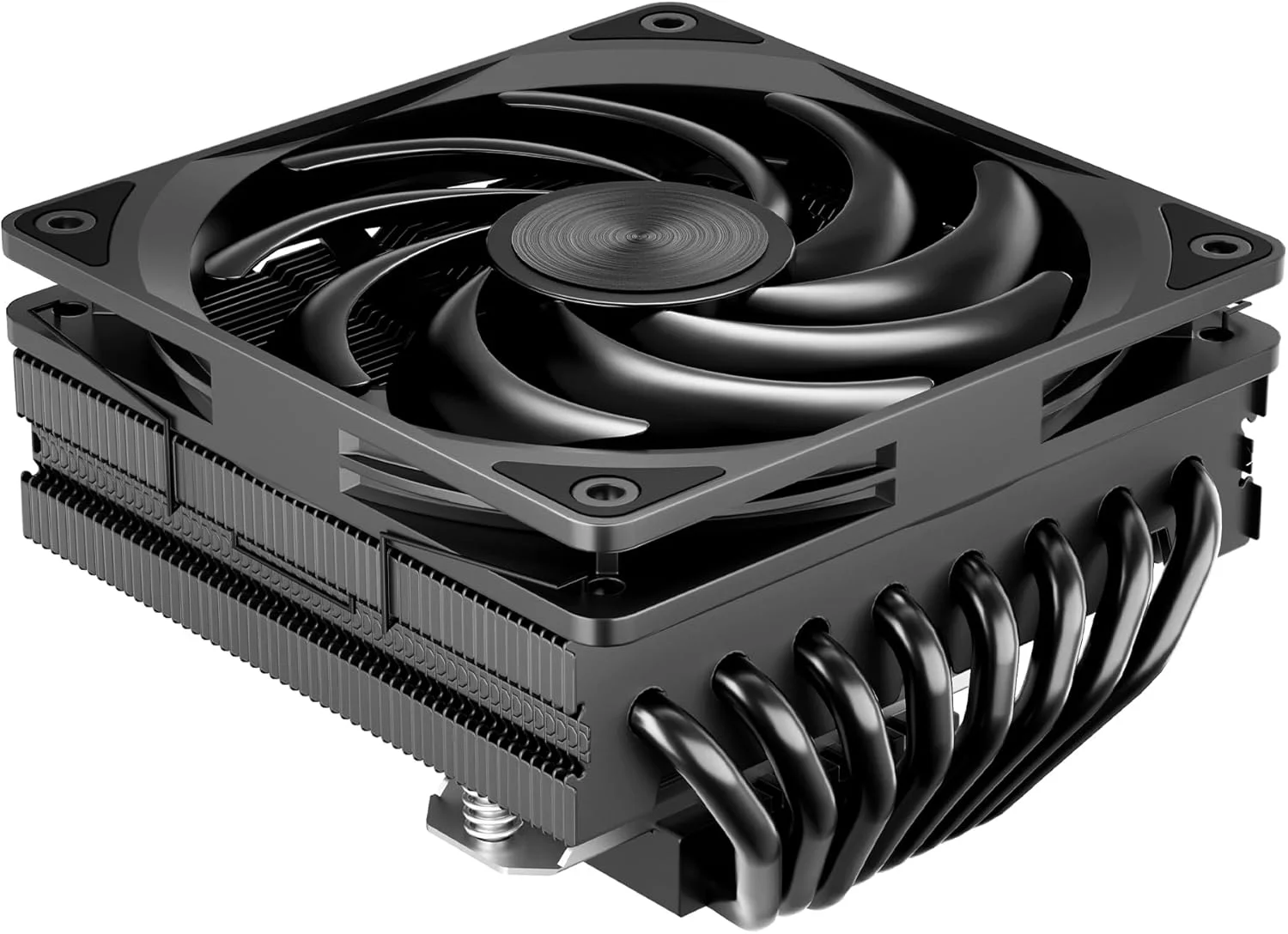 خنک کننده پردازنده کم ارتفاع: خنک کننده بادی پردازنده با ارتفاع ۷۵ میلی متر، ۸ لوله حرارتی، فن باریک ۱۲۰x۱۲۰x۱۵ میلی متر، فن پردازنده برای Intel LGA۱۷۰۰/۱۱۵X/۱200; AMD AM۴/AM۵
