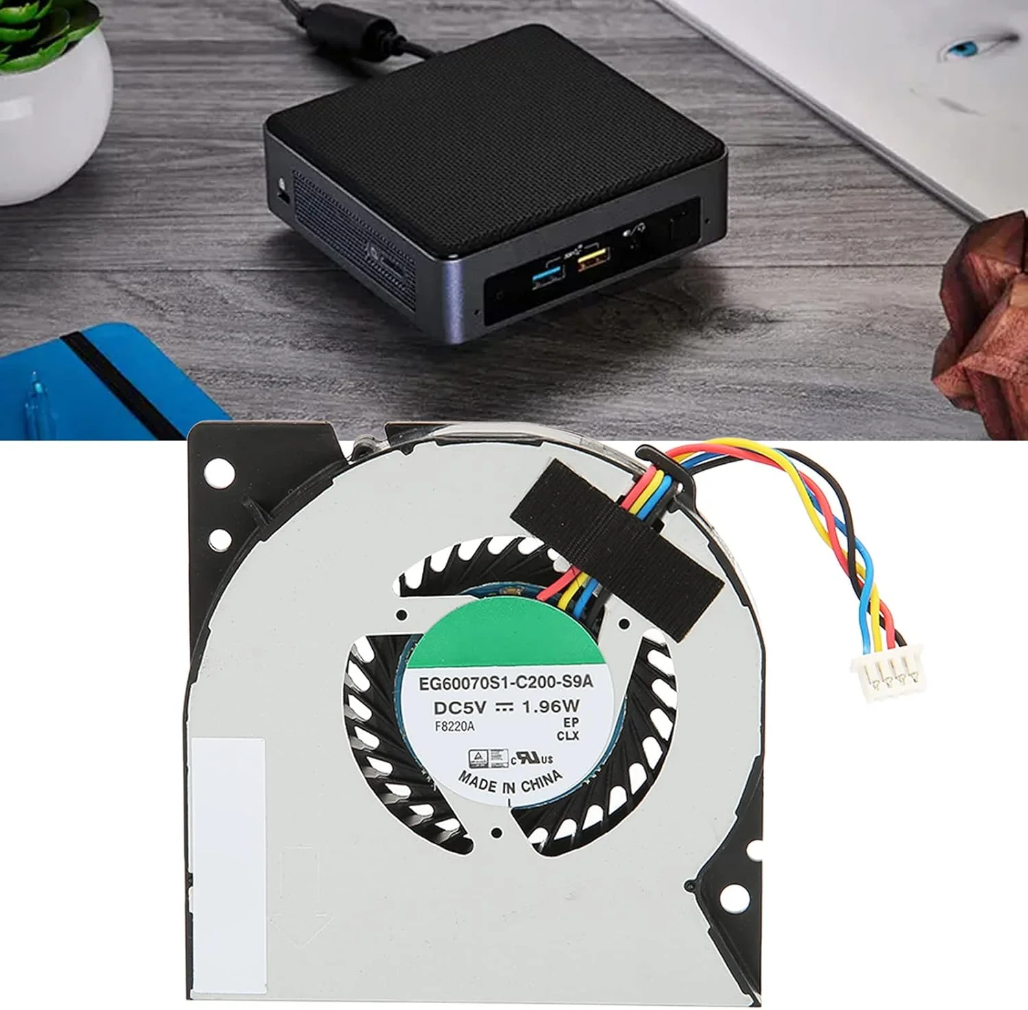 فن خنک کننده پردازنده لازمین 112، فن خنک کننده مینی پردازنده 4 پین، فن جریان هوای کامپیوتر با اتلاف حرارت خوب برای NUC 5 برای NUC5I5MYBE برای NUC5CPYH برای NUC5I5RYK