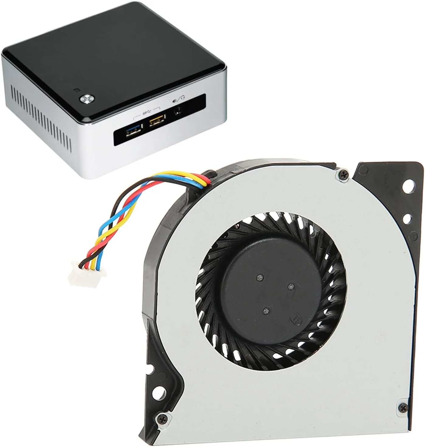 فن خنک کننده پردازنده لازمین 112، فن خنک کننده مینی پردازنده 4 پین، فن جریان هوای کامپیوتر با اتلاف حرارت خوب برای NUC 5 برای NUC5I5MYBE برای NUC5CPYH برای NUC5I5RYK