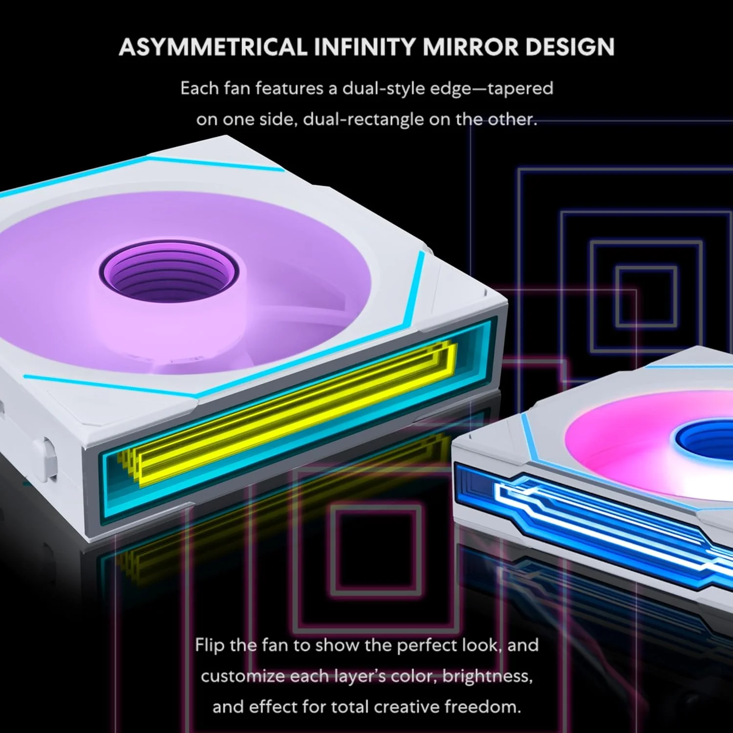 فن تکی 120 میلی‌متری بی‌سیم Lian Li UNI Fan SL-Infinity (پره معکوس) - کنترل فن ARGB با سیگنال بی‌سیم 2.4 گیگاهرتز - آینه دوتایی بی‌نهایت - کنترلر شامل نمی‌شود و مورد نیاز است - سفید (12RSLIN1W1W)