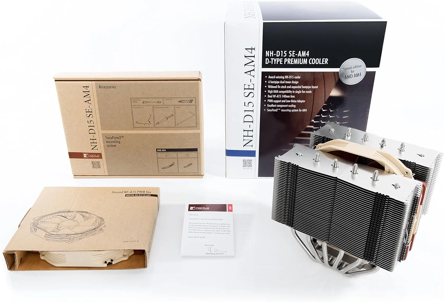 خنک کننده پردازنده دو برج ممتاز Noctua NH-D15 SE-AM4 برای AMD AM4 (قهوه ای) خنک کننده پردازنده دو برج ممتاز Noctua NH-D15 SE-AM4 برای AMD AM4 (قهوه ای)