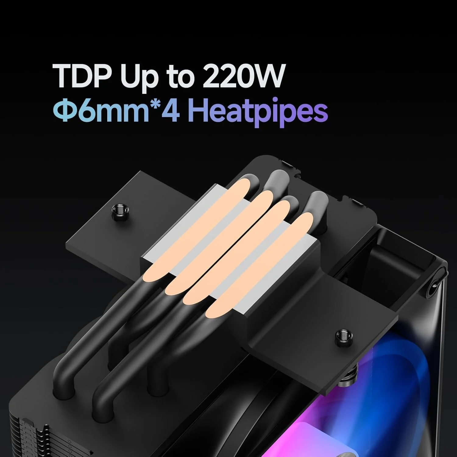 خنک کننده پردازنده Ocypus Delta A40 ARGB، خنک کننده بادی پردازنده با عملکرد ARGB، فن PWM بی صدا با بلبرینگ هیدرولیک 120 میلی متری، 4 لوله حرارتی مسی، فن خنک کننده پردازنده کامپیوتر برای AMD AM4/AM5، Intel LGA 115X/1200/1700/1851، BK