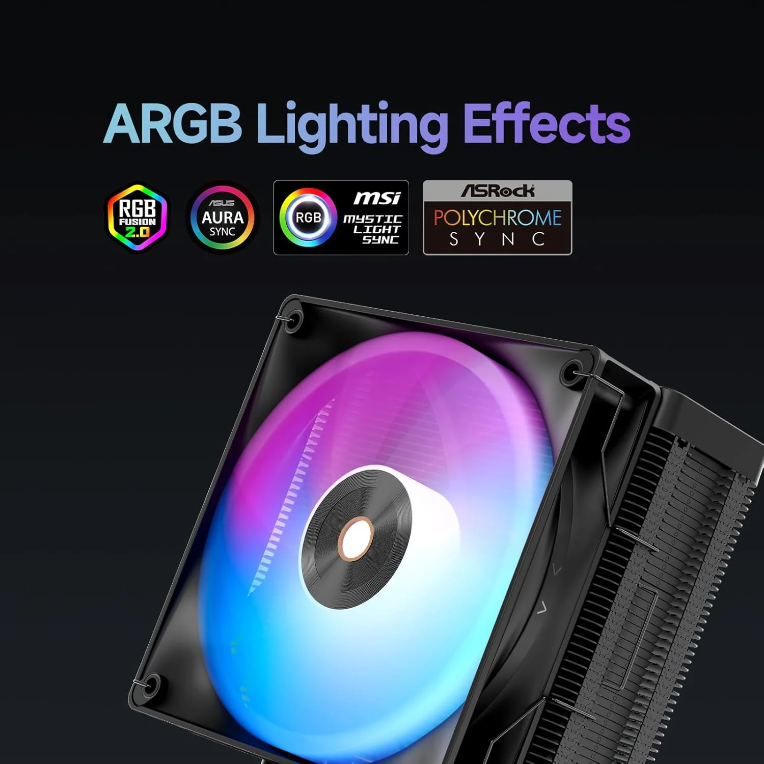 خنک کننده پردازنده Ocypus Delta A40 ARGB، خنک کننده بادی پردازنده با عملکرد ARGB، فن PWM بی صدا با بلبرینگ هیدرولیک 120 میلی متری، 4 لوله حرارتی مسی، فن خنک کننده پردازنده کامپیوتر برای AMD AM4/AM5، Intel LGA 115X/1200/1700/1851، BK