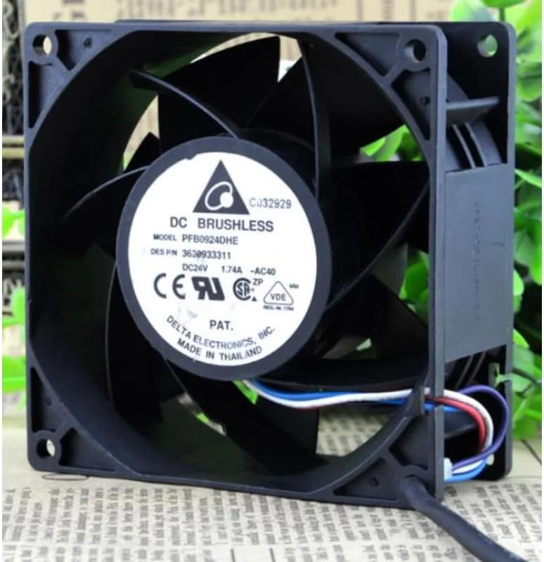 فن خنک کننده اصلی CPU برای Delta PFB0924DHE 24𝖵 1.74A اینورتر صنعتی فن هوای قوی 90 * 90 * 38MM