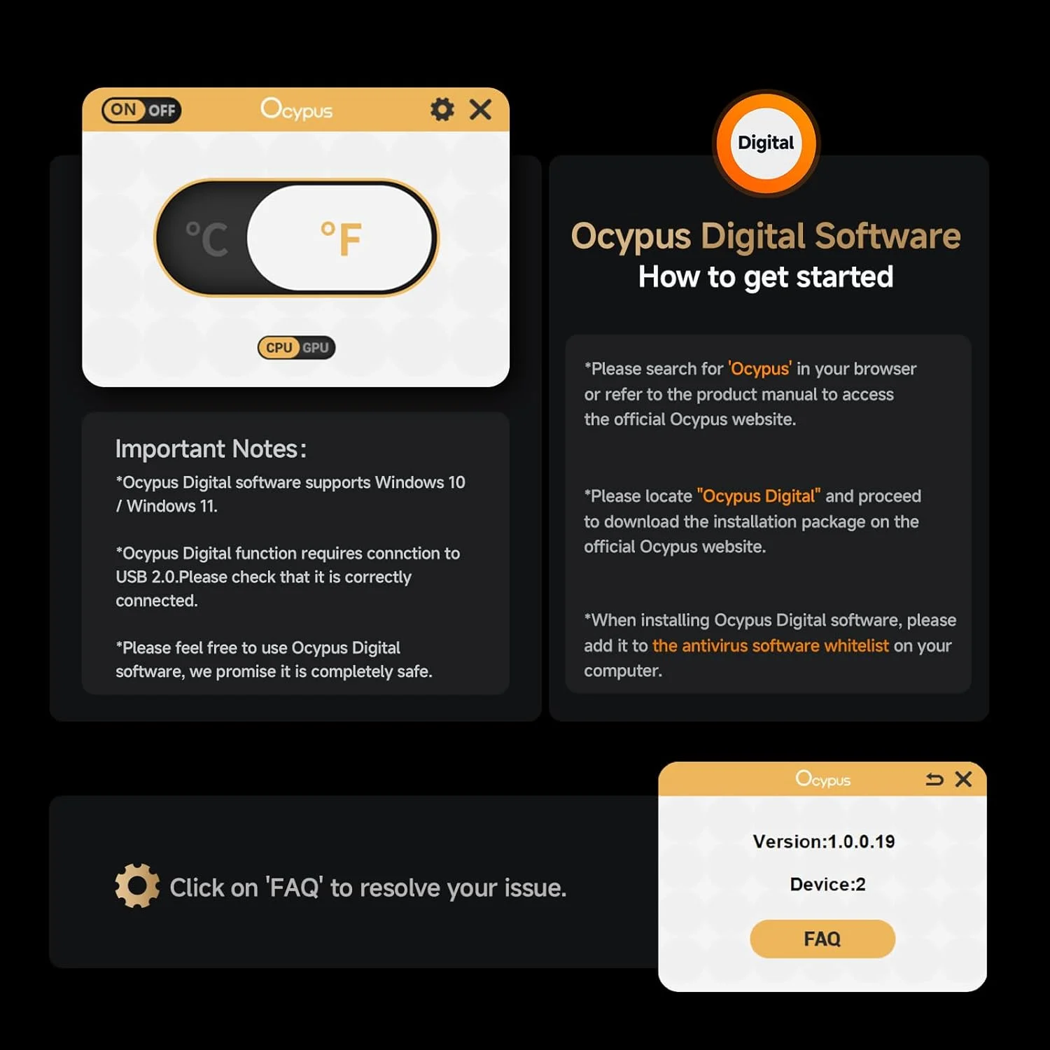 خنک کننده بادی پردازنده تک برجی Ocypus Iota A40 با نمایشگر دیجیتال، 4 لوله حرارتی، فن 120 میلی متری FDB بی صدا، رادیاتور با راندمان بالا، فن خنک کننده پردازنده برای AMD AM4/AM5، Intel LGA 115X/1200/1700/1851, BK