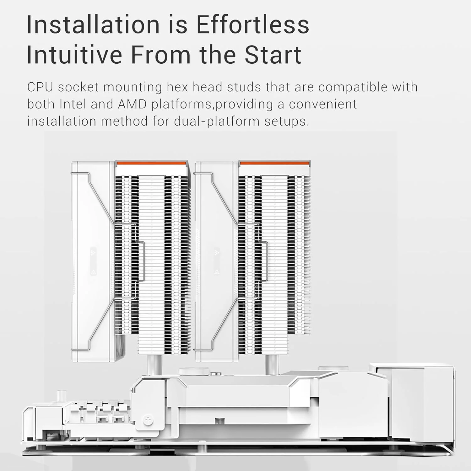 خنک کننده پردازنده PCCOOLER RZ620 TDP 265W، خنک کننده بادی پردازنده، فن پردازنده دو برج، سیستم خنک کننده پردازنده 6 لوله حرارتی با سه حالت فن PWM بی صدا، نصب آسان خنک کننده بادی برای Intel LGA 115X/1200/1700، AMD AM4/AM5، WH