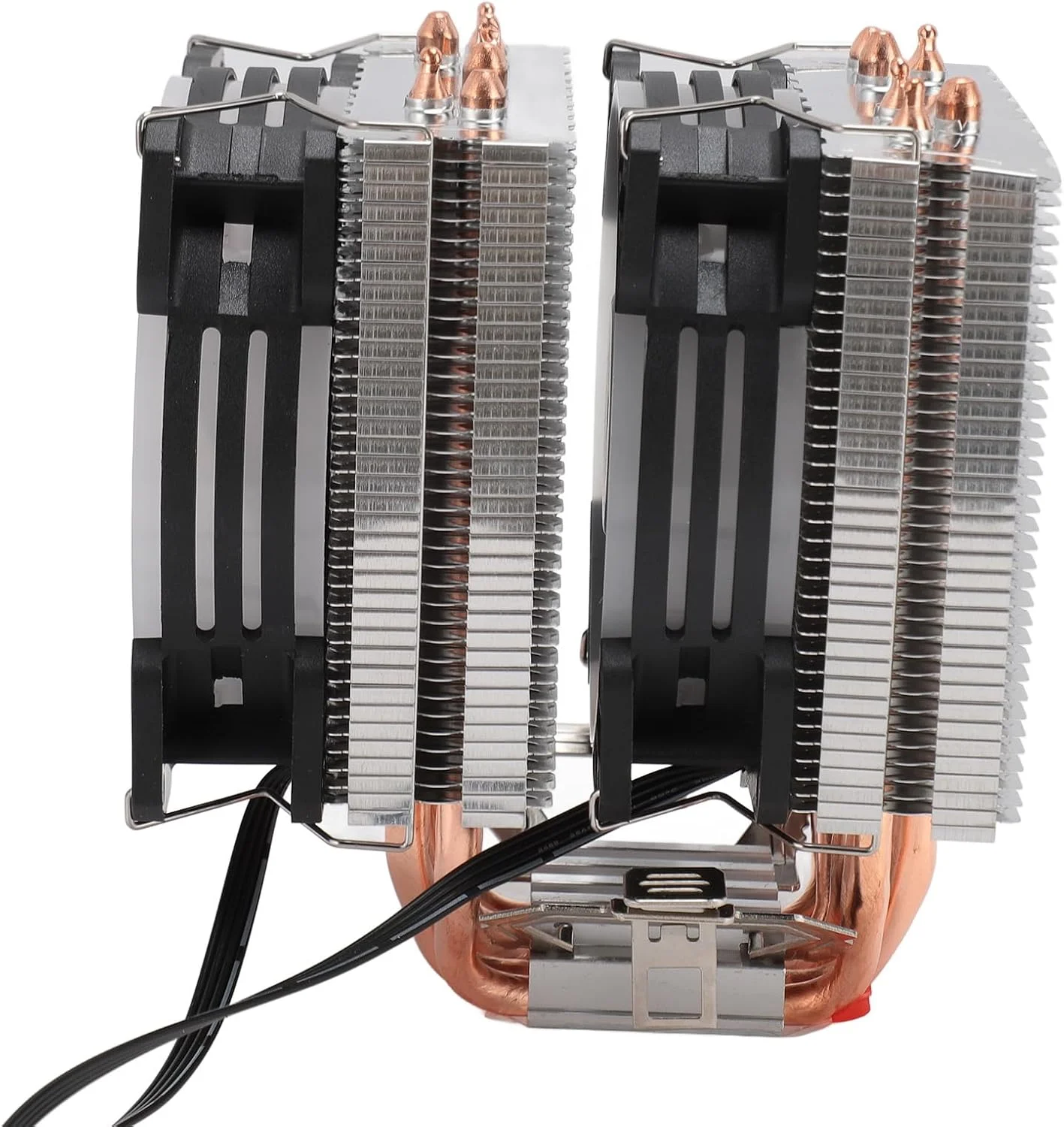 خنک کننده بادی پردازنده Plyisty، 6 لوله حرارتی 4 پین 90 میلی متری، فن های خنک کننده پردازنده کامپیوتر دو برج، نورپردازی RGB با کنترل هوشمند، خنک کننده پردازنده برای LGA115X 1366 برای 754 AM2