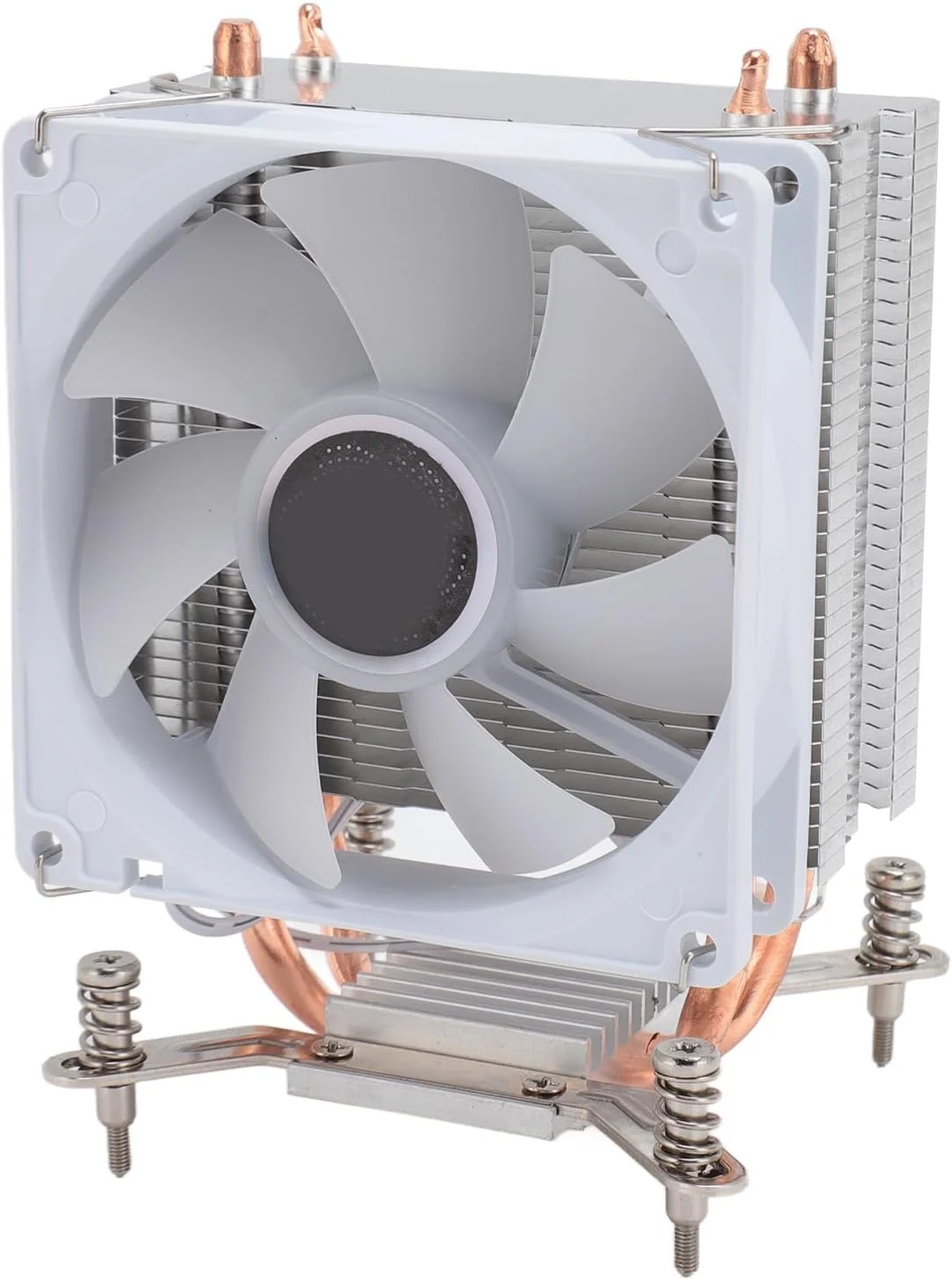 خنک کننده پردازنده (CPU) با نورهای رنگی 9 سانتیمتری، 2 لوله حرارتی مسی، فن تکی 3 سیمه و براکت برای سوکتهای 775، 1150، 1151، 1155، 1156، 1200، مناسب برای علاقهمندان به بازی خنک کننده پردازنده (CPU) با نورهای رنگی 9 سانتیمتری، 2 لوله حرارتی مسی، فن تکی 3 سیمه و براکت برای سوکتهای 775، 1150، 1151، 1155، 1156، 1200، مناسب برای علاقهمندان به بازی