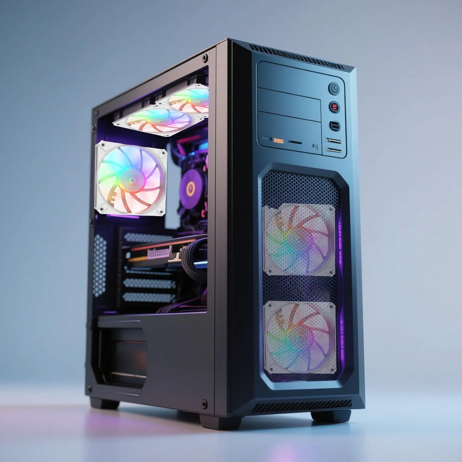 فن کامپیوتر، خنک کننده کیس | خنک کننده های باریک و بی صدای پردازنده RGB برای ساخت کامپیوتر گیمینگ در خانه و محل کار، ابزار بهینه سازی جریان هوا