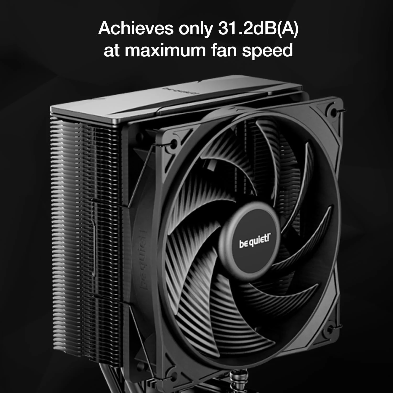 خنک کننده بادی پردازنده be quiet! Pure Rock 3 مشکی | 4 لوله حرارتی 6 میلی متری با کارایی بالا با فناوری HDT | فن PWM 120 میلی متری | AMD:AM4 AM5/Intel LGA 1700/1150/1151/1200 | مشکی | BK039