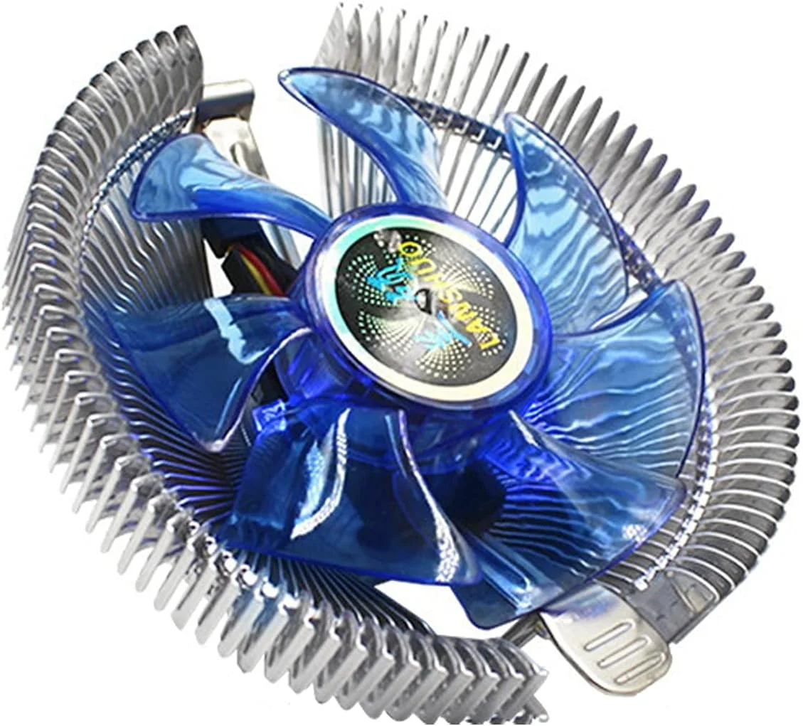 رادیاتور پردازنده، لوله های حرارتی دوتایی، فن خنک کننده بی صدای پردازنده، فن خنک کننده هوای پردازنده، بلبرینگ هیدرولیک سوکت جهانی، برای AMD/Intel LGA، (نقره ای و آبی) 1 عدد