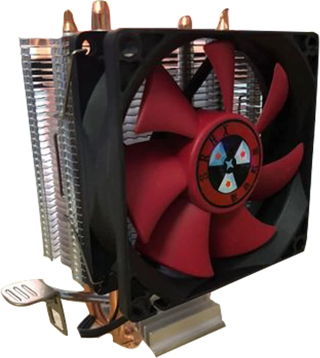 رادیاتور پردازنده، دارای لوله های حرارتی دوتایی، فن خنک کننده بی صدای پردازنده، فن خنک کننده هوای پردازنده 8 اینچی، بلبرینگ هیدرولیک سوکت جهانی، برای AMD/Intel LGA، (مشکی و قرمز) 1 عدد