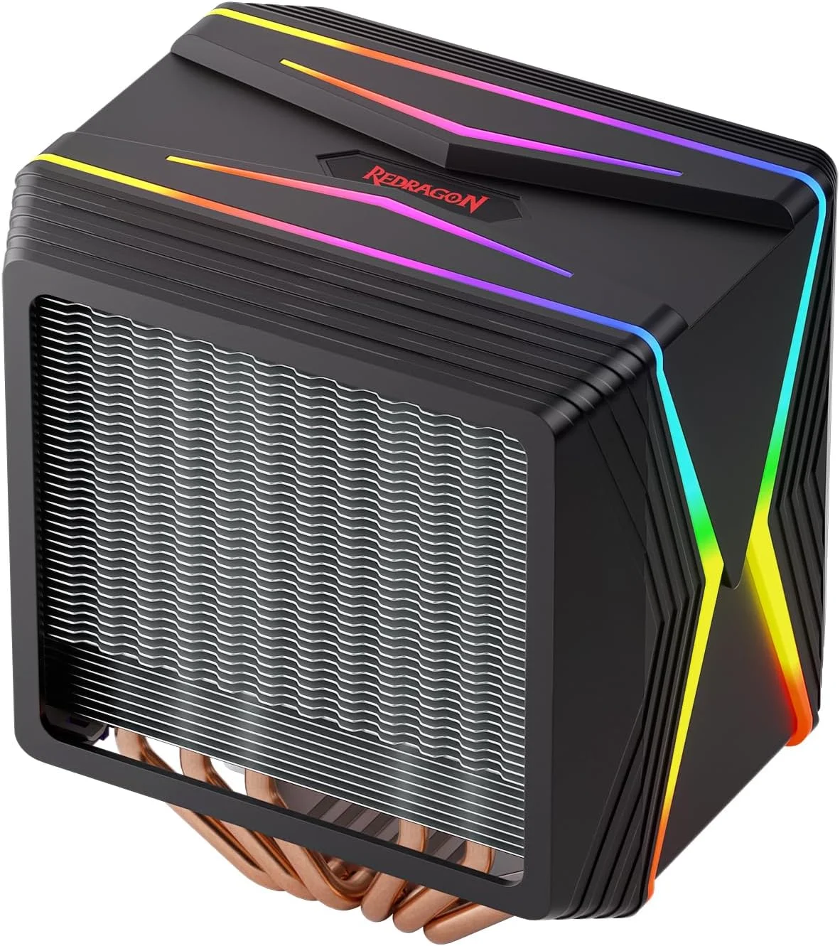 خنک کننده بادی پردازنده دو برج Redragon CC-2188، فن خنک کننده پردازنده A-RGB، نویز کم 120 میلی متری PWM، 6 لوله حرارتی هیت سینک آلومینیومی، پوشش پوسته PBT، برای Intel 1700/115X/1200، AMD AM4/AM5