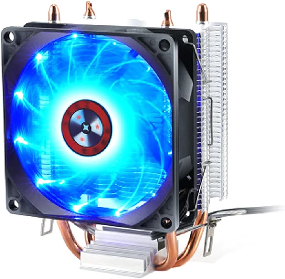 رادیاتور پردازنده، دارای لوله های حرارتی دوتایی، فن خنک کننده بی صدای پردازنده، فن خنک کننده هوای پردازنده، بلبرینگ هیدرولیک سوکت جهانی، برای AMD/Intel LGA، (استریمر بلوری) 1 عدد