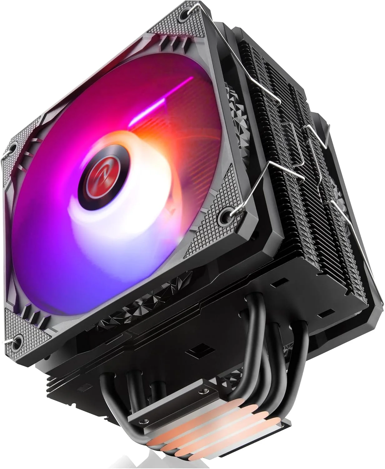 خنک‌کننده پردازنده بادی رِیزِن‌تِک ELEOS 12 Duo RBW، دارای دو فن PWM ۱۲۰ میلی‌متری، ۴ لوله حرارتی مسی با تماس مستقیم، نورپردازی RGB 5 ولت آدرس‌پذیر، سازگار با سوکت‌های Intel/AMD Ryzen، سازگار با LGA 1700