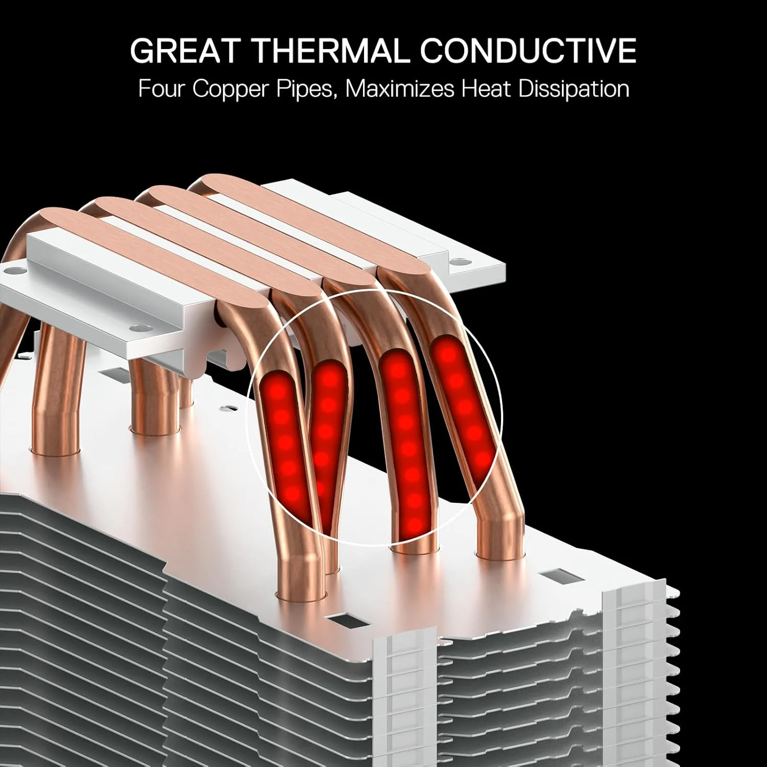 خنک کننده بادی پردازنده Redragon CC-2199، فن خنک کننده پردازنده A-RGB FDB، 2 عدد فن 120 میلی متری PWM بی صدا، 4 لوله حرارتی و پایه مسی صاف، تک برج برای Intel 1700/115X/1200، AMD AM4/AM5