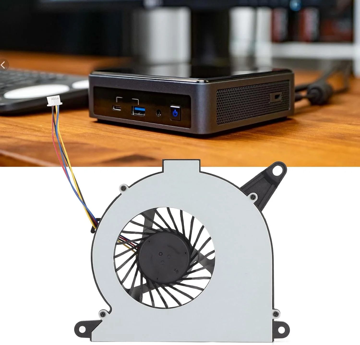 فن خنک کننده پردازنده اینتل، فن خنک کننده هوای 4 پین پردازنده، نصب آسان، فن خنک کننده لپ تاپ پردازنده CGU برای Intel NUC10i3FNH NUC10i5FNH NUC10i7FNH NS65B01