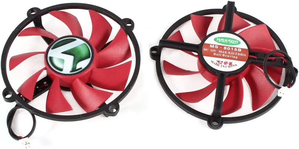فن خنک کننده CPU کامپیوتر 8 سانتی متری گرد 2 قطبی با بلبرینگ توپی، 2 عدد