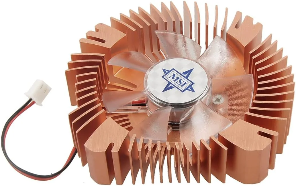 خنک کننده پردازنده کامپیوتر با 7 پره شفاف و رنگ مسی، 2 پین