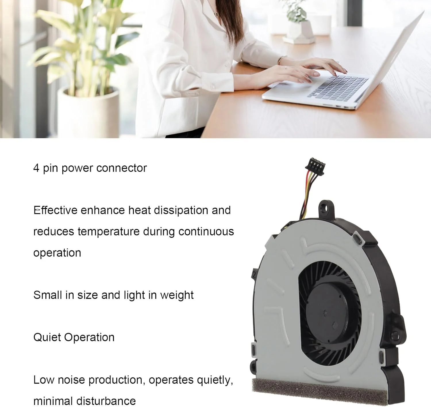 فن خنک کننده پردازنده برای لپ تاپ های HP 15 DA 15 DB 15 DI 15 DR 15Q DX 15T DS 250 255 256 G7، فن بی صدا با کانکتور 4 پین