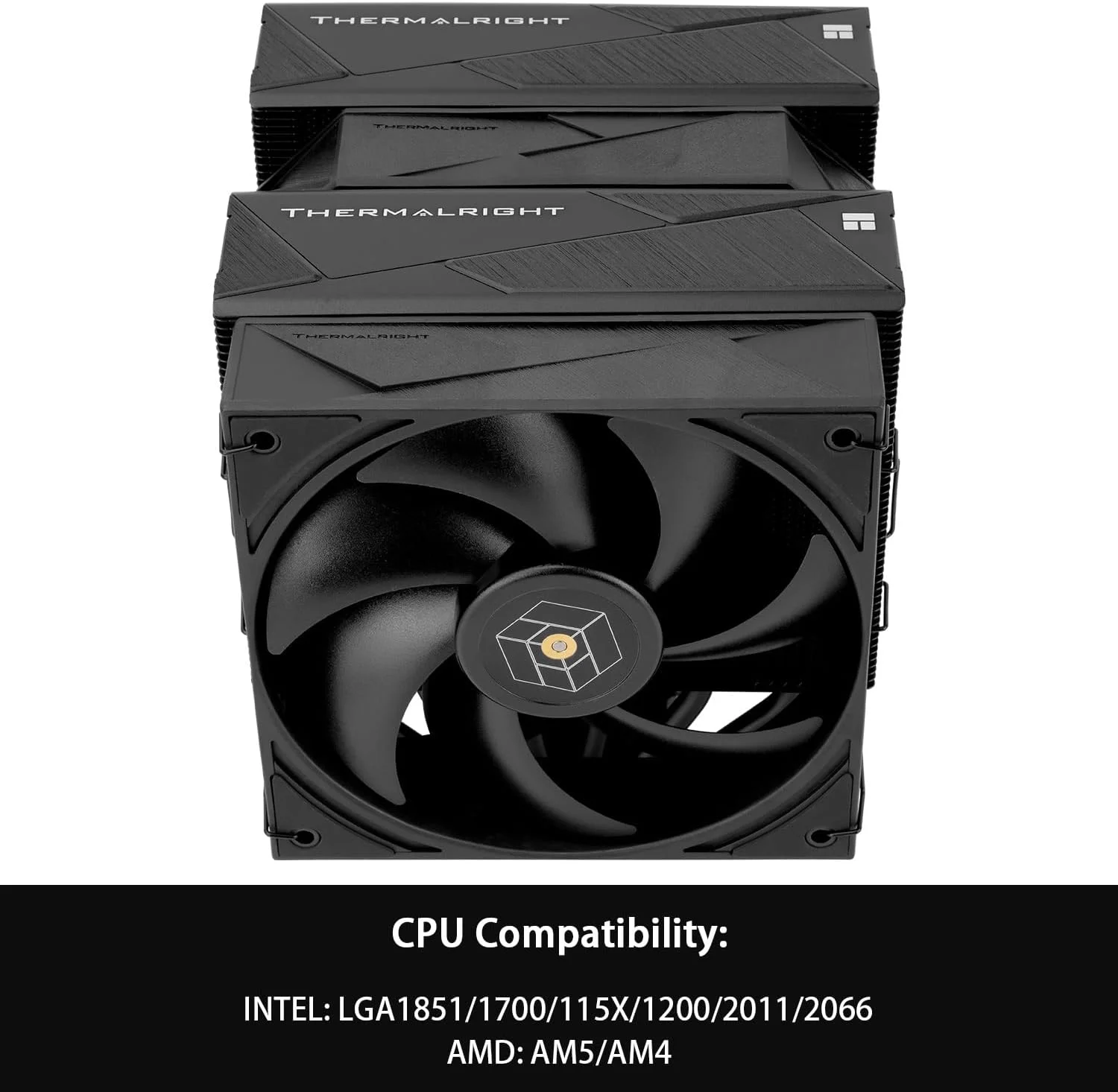 خنک‌کننده پردازنده بادی Thermalright Royal Pretor 130 مشکی، 6 لوله حرارتی، خنک‌کننده دو برج، با دو فن PWM، سرعت 1500 دور در دقیقه، خنک‌کننده رومیزی برای Intel 1700/1851/2011/115X، AM5، فن PWM مدل TL-H12-X28 و TL-HD13-X28